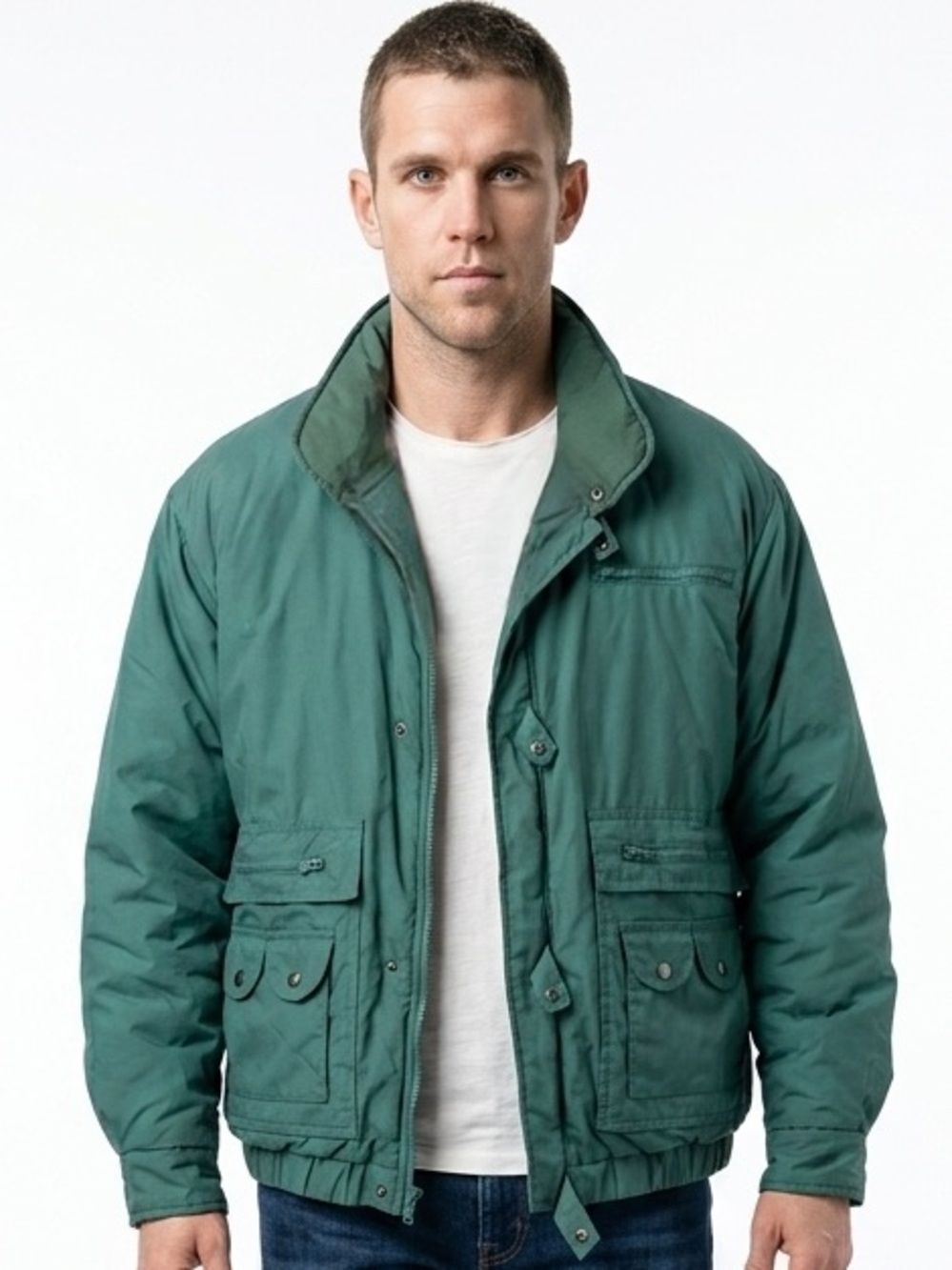 HUGO VALENTINO | Vintage Zip Front Green Jacket Men’s Size X-Large